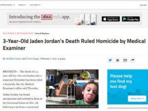 The Medical Examiner officially ruled 3-year-old Jaden Jordan’s death a homicide